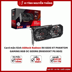 Card màn hình ASRock Radeon RX 6500 XT PHANTOM GAMING 8GB OC GDDR6 (RX6500XT PG 8GO)