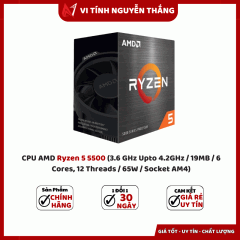 CPU AMD Ryzen 5 5500 (3.6 GHz Upto 4.2GHz / 19MB / 6 Cores, 12 Threads / 65W / Socket AM4)