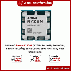 CPU AMD Ryzen 5 7500F (3.7GHz Turbo Up To 5.0GHz, 6 Nhân 12 Luồng, 38MB Cache, 65W, AM5) Tray New Chính Hãng