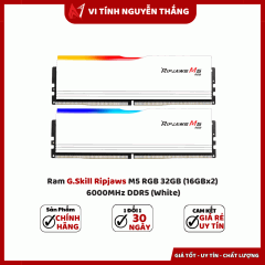 Ram G.Skill Ripjaws M5 RGB 32GB (16GBx2) 6000MHz DDR5 (White)