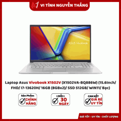 Laptop Asus Vivobook X1502V (X1502VA-BQ886W) (15.6Inch/ FHD/ I7-13620H/ 16GB (8GBx2)/ SSD 512GB/ WIN11/ Bạc)