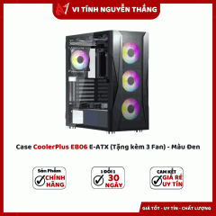 Case CoolerPlus EB06 E-ATX (Tặng kèm 3 Fan) - Màu Đen