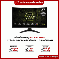 Màn hình cong MSI MAG 275CF (27 inch/ FHD/ Rapid VA/ 240Hz/ 0.5ms/ 1500R)