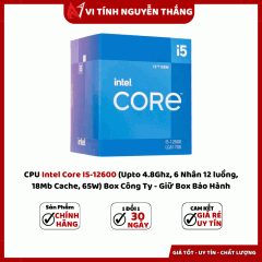 CPU Intel Core I5-12600 (Upto 4.8Ghz, 6 Nhân 12 luồng, 18Mb Cache, 65W) Box Công Ty 
