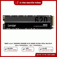SSD Lexar NM620 256GB M.2 2280 NVMe PCIe Gen3x4 (Đọc 3500MB/s - Ghi 1300MB/s)