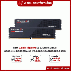 Ram G.Skill Ripjaws S5 32GB (16GBx2) 6000MHz DDR5 (Black) (F5-6000J3648D16GX2-RS5K)