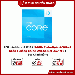 CPU Intel Core i3 14100 (3.5GHz Turbo Upto 4.7GHz, 4 Nhân 8 Luồng, Cache 5MB, Socket LGA 1700 ) Box Chính Hãng