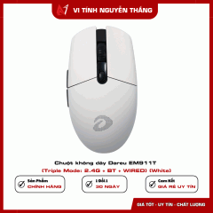 Chuột không dây Dareu EM911T (Triple Mode: 2.4G + BT + WIRED) (White)