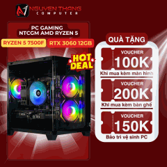 PC GAMING NTCGM AMD RYZEN 5 (A620 - RYZEN 5 7500F - RAM 16GB DDR5 - 512GB NVME - RTX 3060 12GB)
