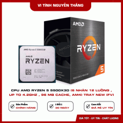 CPU AMD RYZEN 5 5500X3D (6 nhân 12 luồng , Up to 4.2Ghz , 96 MB Cache, AM4) Tray New (FV)