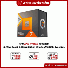 CPU AMD Ryzen 7 7800X3D (4.2Ghz Boost 5.0Ghz/ 8 Nhân 16 luồng/ 104Mb) Tray New 