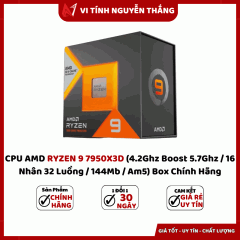 CPU AMD RYZEN 9 7950X3D (4.2Ghz Boost 5.7Ghz / 16 Nhân 32 Luồng / 144Mb / Am5) Box Chính Hãng