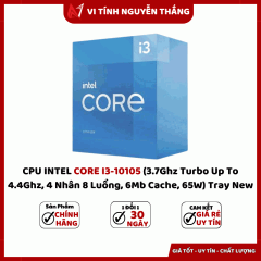 CPU INTEL CORE I3-10105 (3.7Ghz Turbo Up To 4.4Ghz, 4 Nhân 8 Luồng, 6Mb Cache, 65W) Tray New 