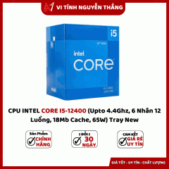 CPU INTEL CORE I5-12400 (Upto 4.4Ghz, 6 Nhân 12 Luồng, 18Mb Cache, 65W) Tray New 