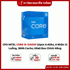  CPU INTEL CORE I5-12400F (Upto 4.4Ghz, 6 Nhân 12 Luồng, 18Mb Cache, 65W) Box Chính Hãng