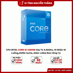 CPU INTEL CORE I5-12600K (Up To 4.90Ghz, 10 Nhân 16 Luồng,20Mb Cache, Alder LAKe) Box Công Ty