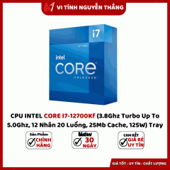  CPU INTEL CORE I7-12700Kf (3.8Ghz Turbo Up To 5.0Ghz, 12 Nhân 20 Luồng, 25Mb Cache, 125W) Tray New 