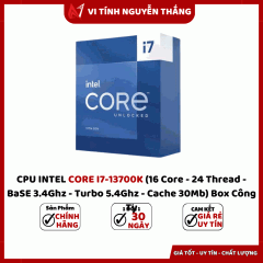 CPU INTEL CORE I7-13700K (16 Core - 24 Thread - BaSE 3.4Ghz - Turbo 5.4Ghz - Cache 30Mb) Box Công Ty
