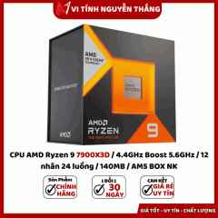 CPU AMD RYZEN 9 7900X3D I 4.4Ghz Boost 5.6Ghz I 12 Nhân 24 Luồng I 140Mb I Am5 Box NK