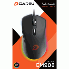  Chuột Gaming Dareu Em908 Black (Led RGB, AVAGo 3050)