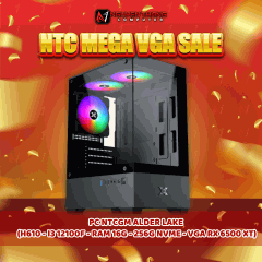 NTC MEGA VGA SALE - PC NTCGM ALDER LAKE 12TH (H610 - I3 12100F - RAM 16G - 256G NVME - VGA RX 6500 XT)