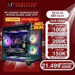 PC GAMING WORKSTATION NTCGM ALDER LAKE 12TH ( B760M - I7 12700KF - RAM 32G - SSD 500G NVME - VGA RTX3060 12G )