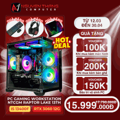 PC GAMING WORKSTATION NTCGM RAPTOR LAKE 13 ( B760M - I5 13400F - 16G - 500G NVME - RTX 3060 12G )