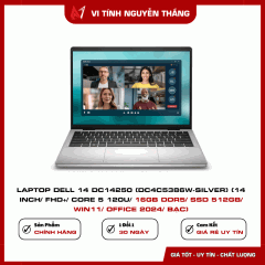 Laptop Dell 14 DC14250 (DC4C5386W-Silver) (14 inch/ FHD+/ Core 5 120U/ 16GB DDR5/ SSD 512GB/ WIN11/ Office 2024/ Bạc)