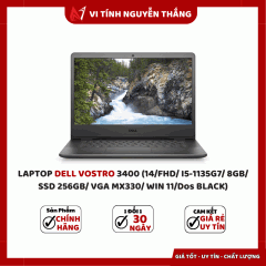 LAPTOP DELL VOSTRO 3400 (14/FHD/ I5-1135G7/ 8GB/ SSD 256GB/ VGA MX330/ WIN 11/Dos BLACK) 