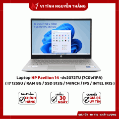 Laptop HP Pavilion 14-dv2072TU (7C0W1PA) ( I7 1255U / RAM 8G / SSD 512G / 14INCH / IPS / INTEL IRIS 