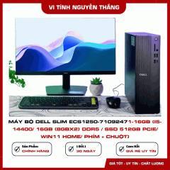 Máy Bộ Dell Slim ECS1250-71092471-16GB (i5-14400/ 16GB (8GBx2) DDR5 / SSD 512GB PCIe/ Win11 home/ Phím + Chuột)