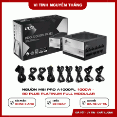 Nguồn MSI Pro A1000PL 1000W - 80 Plus Platinum Full Modular