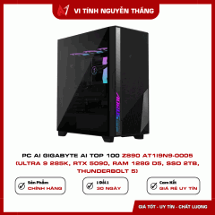 PC GIGABYTE AI TOP 100 Z890 (AT1I9N9-0005) (Z890/ Ultra 9 285K/ AIO 360/ 128GB (32GBx4) DDR5/ SSD Gen4 2TB/ SSD Gen4 320GB/ RTX 5090 32GB/ PSU 1600W 80 Plus Platinum/ WF7/ BT/ Black)
