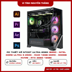 PC THIẾT KẾ NTCDT ULTRA 2026 (B860 - Intel Core Ultra 5 250K - RAM 16GB DDR5 - 500GB NVMe - RTX 3060 12GB)