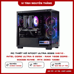 PC THIẾT KẾ NTC ULTRA 2026 (H810 - Intel Core Ultra 5 225F - RAM 16GB DDR5 - 500GB NVMe - RTX 3060 12GB)