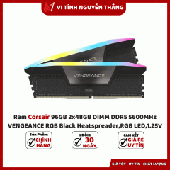 Ram Corsair 96GB 2x48GB DIMM DDR5 5600MHz VENGEANCE RGB Black Heatspreader,RGB LED,1.25V