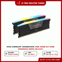  Ram CORSAIR Vengeance RGB 32GB 2X16GB 6000Mhz DDR5 (Black)