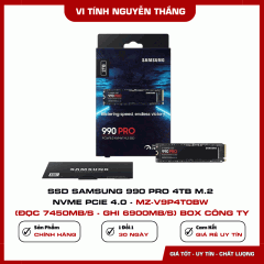 SSD Samsung 990 Pro 4TB M.2 NVMe PCIe 4.0 - MZ-V9P4T0BW (Đọc 7450MB/s - Ghi 6900MB/s) Box Công Ty