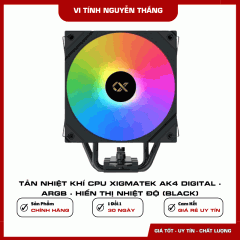 Tản nhiệt khí CPU Xigmatek AK4 Digital - ARGB - Hiển thị nhiệt độ (Black)