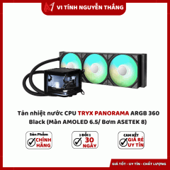 Tản nhiệt nước CPU TRYX PANORAMA ARGB 360 Black (Màn AMOLED 6.5/ Bơm ASETEK 8) 