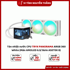 Tản nhiệt nước CPU TRYX PANORAMA ARGB 360 White (Màn AMOLED 6.5/ Bơm ASETEK 8) 