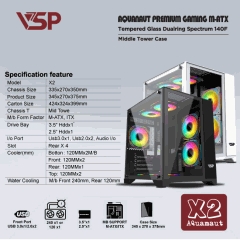 Case AQUANAUT PRO Gaming M-ATX X2 ( Ko Fan ) 