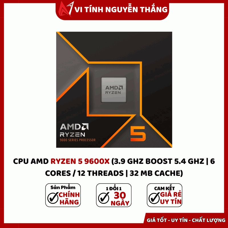 CPU AMD RYZEN 5 9600X 3.9 Ghz Boost 5.4 Ghz, 6 Cores, 12 Threads, 32 Mb ...